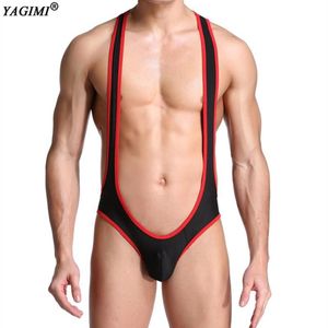 Underpants YAGIMI Gay Sexy Underwear Mens Bodysuit Jockstrap Bodywear Wrestling Singlet Leotard Jumpsuits Suspender Teddies239s