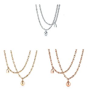 Tiff Necklace Designer luxury fashion jewelry high version double ball layer chain necklace Valentine's Day gift jewelry high quality accessory