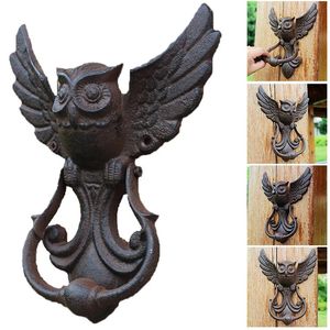 Objetos decorativos estatuetas 1 peça aldrava de porta vintage ferro fundido coruja decoração maçaneta 231009