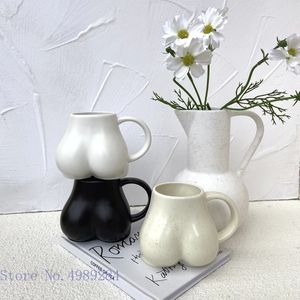 Muggar Creative Ceramic Mug Milk Taste Butt Body Shape Naken Lovely Cup Handtag Design Desktop Storage Home Decoration Coffee Cups 231009