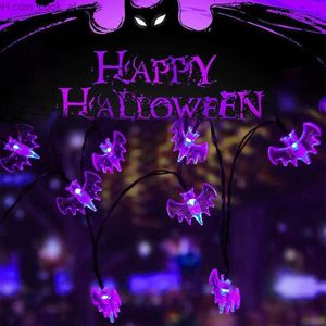 Outros suprimentos para festas de eventos 10/20/30leds Halloween Bat Light String Solar / Battery Powered Bats Fairy Lights para Natal Ano Novo Decoração de festa em casa Q231010