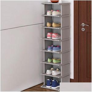 Suportes de armazenamento Racks Standing Shoe Rack Dustproof Sapatos Armário Montar Organizador Prateleira Top-Qualidade Canto Armário Titular Incrível 2 Dha16