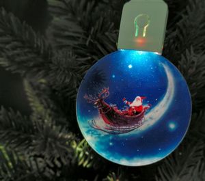 LED Sublimation Blanks Acrylic Christmas Lamplight Ornaments Heat Transfer Printing Festival Xmas Tree Pendant Decoration DIY SN4479