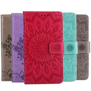 Butterfly Tree Flower Embossed Flip Wallet Leather Cover Phone Case for iphone XS Max XR X 8 7 Plus Samsung S9 S10 Plus Lite ZZ