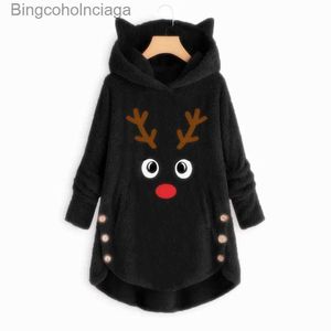 Women's Sweaters Christmas Sweater for Women Big Size Hooded Coats Hiver Pullover pull noel femme Ugly 2022 Winter Large Black Parka 5XL 4XL 3XLL231010
