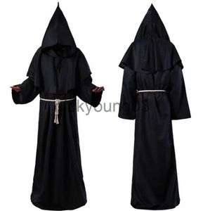 Temadräkt Halloween Medieval Christian Friar Priest Robes Witch Wizard Cloak Cape Party Death Ghost Vampire Devil Cosplay Costumes X1010