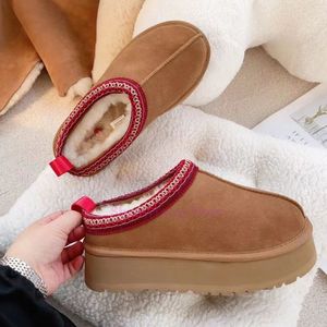 Tazz Slippers Australia Ugglis Sheepskin 송아지 가죽 부츠 눈 Winter Funkette 여성 태즈 만 플랫폼 클래식 울트라 미니 슬리퍼 불격 발목 부츠