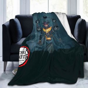Fleecel Demon Hantengu Slayer Anime Blanket Living Room Bedroom Sofa Cover Blanket Outdoor Warm Blanket Gifts to Family