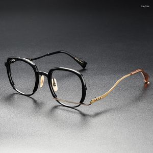 Occhiali da sole Designer fatto a mano giapponese Marchio MM0060 Titanio vintage con occhiali da vista in acetato Donna Uomo Montatura per occhiali da vista irregolare