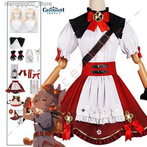 Tema Kostüm Klee Cosplay Genshin Etki Gelin Yeni Cilt Çiçeği Starlight Çocuk Kıyafetleri Elbise Şapka Sırt Çantası Cadı Kadın CN GAYİ Q240307