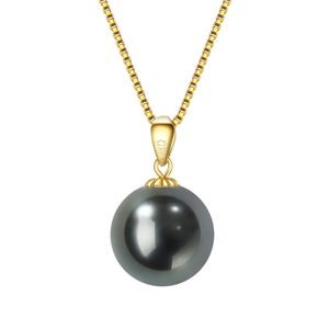 Anhänger Halsketten HENGSHENG 10-11mm Tahiti Natural-Ocean Black Pearls Real 18k Gold Anhänger Große Perlen Anhänger für Frauen Edlen Schmuck mit Box 231010