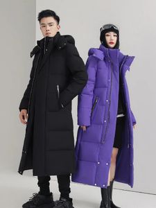 Homens para baixo Parkas Homens Mulheres Jaqueta de Inverno Grosso Inverno Quente Longo 90% Pato Branco Para Baixo Casacos Com Capuz Preto Vermelho Mulher Parkas 5XL 231010