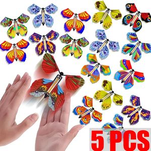 5 Pcs Flying In The Book Fairy Rubber Band Powered Wind Up Butterfly Toy Great Surprise Gift Magic Tricks Funny Joke Toys