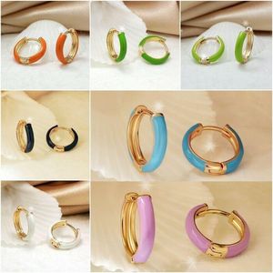 Dangle Earrings Coloful Round Circle Earring Small Plain Hoop For Women Hiphop Punk Fashion Gift Smooth Ear Bone Buckle