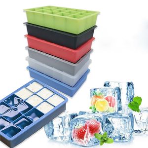 15 Grid Big Ice Tray Mold Box Large Food Grade Silicone Ice Cube Square Tray Mold Diy Bar Pub Wine Ice Blocks Maker Model