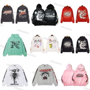 Hellstar huvtröja av hög kvalitet designer hoodie män lösa hoodies tröja high street rappare tvättade grå tungt hantverk unisex kvinnor pullover hoody hip hop asiatisk storlek