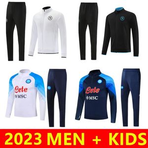 2023 Napoli futbol eşofman öncesi maç ceketi 23/24 SSC Napoli Jogging Uzun Kollu Strike Matkap Futbol Eğitim Takım Erkek Çocuklar Futbol Chandal