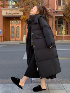 Frauen Trenchcoats Winter Lose Lange Parkas Frauen Mode Kokon Typ Elegante Mit Kapuze Baumwolle Gepolsterte Jacken Weibliche Damen 2023 A10