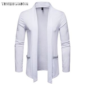 Herrtröjor Herr Mens Lightweight Cardigan Sweater Shawl Collar Open Front Long Sleeve Stick Slim Fit Cashmere med fickor Jersey Hombre 231010