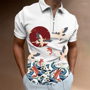 رجال Polos 2023 Polo Shirt 3D Print Thirt T-Shirt قميص غير رسمي من الأكمام قصيرة الأكمام القمصان عالية الجودة القمصان الصيفية الذكور