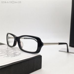 Occhiali da vista dal nuovo design della moda 3218-A aste in acetato con montatura quadrata piccola occhiali da vista da uomo e da donna stile semplice e popolare con lenti trasparenti di alta qualità