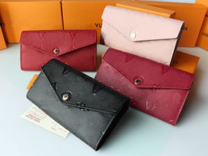 Designer Brand Women Long Wallets Classic Embossed Letter Hasp Wallets Card Bags Luxury Brand Female Clutch Bags Coin Purses Zipper Pokcet Purses