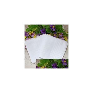 Handkerchief Party 34Cm 100% Cotton Male Table Satin Handkerchief Towboats Square Whitest Men Christmas Gift Eea470 Home Garden Home T Dhuhs