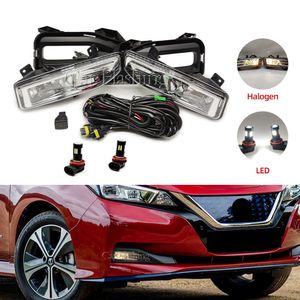 Car LED Fog Light Assembly For Nissan Leaf ZE1 Electric 2017 2018 2019 2020 2021 2022 fog lamps Cover Grill frame Wire Switch