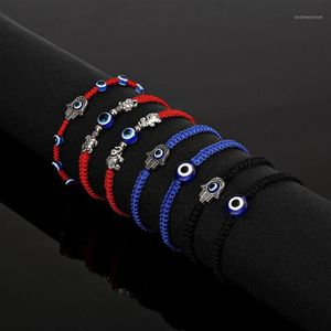 Cazibe bilezikler 2022 moda örgülü ip erkekler kadınlar şanslı kırmızı braslet gotik fatima el hamsa brazalete yoga takı pulsera1193q