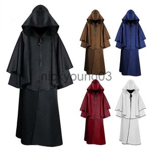 Thema Kostüm Cosplay Mittelalter Mönch Robe Umhang Pest Arzt Kostüm Kapuze Umhang Mantel Kleid Zauberer Priester Mönch Outfit Halloween Dress Up x1010