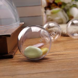 Gift Wrap 100pcs Christmas Tress Decorations Ball 3cm Transparent Open Plastic Clear Bauble Ornament Gift Present Box Decoration 231009