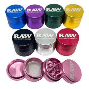 Lega di alluminio Herb RAW 4 parti piatte da fumo 40mm/50mm/55mm/63mm Spice Cracker Tabacco Grinder in metallo per accessori