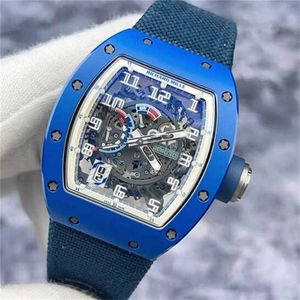 Luxury Watch Richaremill Carbon Sapphire Textile Rubber Tourbillon Y Milers Multifunction Wristwatch Pilot Sport Wrist Rm030 French Limited Edit WZKS