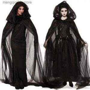 Costume a tema 2023 Halloween Come Ghost Bride Witch Gioco cosplay di vampiro di alta qualità Soft Come Horror Demon Come Black Garza Dress Q231010