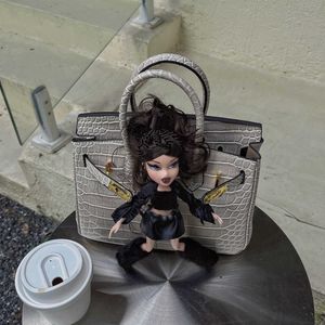 A Birkns Luxury Bag Joke Kardashian Remake Bates Doll Tidal Cool Glacier White Grey Barbie Pink Handbag Womens