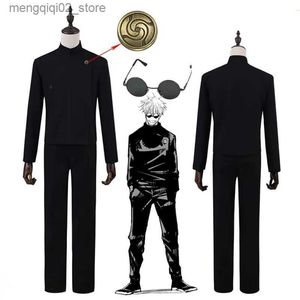 Costume a tema Gojo Satoru Cosplay Uniforme Jujutsu Kaisen Gojo Satoru Cosplay Come High School Uniform Wig Suit Halloween Arriva per uomo Q231010