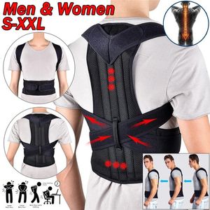 Rückenstütze Rücken Taille Haltungskorrektur für Männer Verstellbarer Korrekturgürtel Taillentrainer Schulter Lendenwirbelstütze Wirbelsäulenstützgürtel Weste 231010