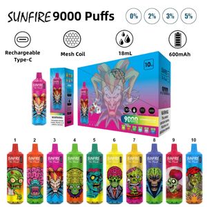 Alışveriş Sıcak marka Buhar Sunfire Sızdırılmamış Bar Vapers Elektrikli Harman E Cigs 7000 8000 9000 12K Puff Vape Wape 600 10000