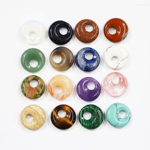 Pendant Necklaces Natural Good Quality Malachites Safety Button Charm Necklace Simple Stylish DIY Jewelry Gift Accessories Wholesale 10Pcs