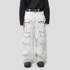 Herren Jeans SYUHGFA Baggy Cargo Denim Hosen American Style Fashion Streetwear Multi Pocket Nische Design Trend Herbst Jean Overalls