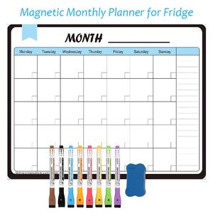 Whiteboards Magnetic Weekly Monthly Planner Calender Soft White Board för anteckningar Erasable Pen Marker Kyl Magnet Magnet Stickers 231009