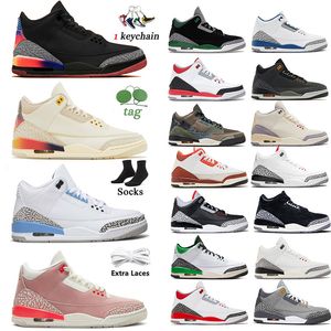 Jumpman 3 J Balvin 3 Tênis de Basquete Mulheres Homens Treinadores J Balvin Cardinal Vermelho Universidade Azul Relâmpago Preto Gato Fogo Vermelho Branco Oreo Retros Coisas Sapatilhas Treinadores