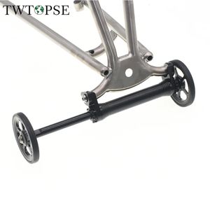 Cykelhjul Twtopse Easy Wheel Extension Rod för Brompton Folding Bicycle Telescop Bar Bakre laststativ Bultar Easy Wheel Parts 231010