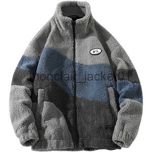 Giacche da uomo Fonekie Coreano Agnello Velluto Collo alto Cuciture di nicchia Design Giacca da uomo Street Lazy Cardigan Fried Street Fashion Trend Giacche J231010