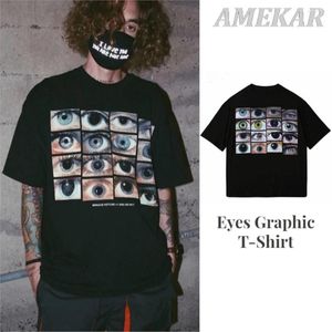 Erkekler Tişörtleri 2023 Erkek Hip Hop Gömlek Gözler Dünya Grafik Harajuku Street Giyim T-Shirt Pamuk Pamuk Tesis Tişört Yaz Kısa Kollu Üstler Tees