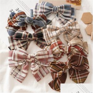 Hair Accessories New Three-Layer Lattice Large Bow Hair Clip Female Korean Wild Fashion Hairpins Girls High Quality Accessories Hair P Dh5Ok