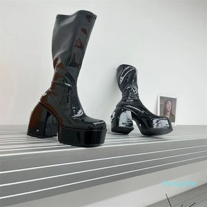 Boot Designer Black Stretch Boots Fabric Stretch Foder Stretchs Material High Heel Platform Booties