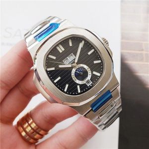 Top Mens Watch 5726 Serisi 40mm Moon Faz Dostu Sapphire Cam Otomatik Deri Kayış Erkekler Tasarımcı Spor Bilekleri297K