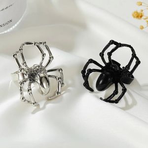 Solitaire Ring Creative Gothic Black Spider Animal Rings Funny Halloween Party Octopus Wizard Hat Ghost Pumpkins Finger Jewelry 231009