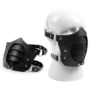 Bondage BDSM Schiavo Maschera Punk Moto Foschia Viso Erotico Sexy Maschio Polvere Gioco per adulti Restrizioni Cosplay Giocattoli del sesso Per uomini Gay 231010